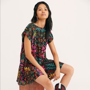 Free People Women's Black Strawberry Fields Mini Dress